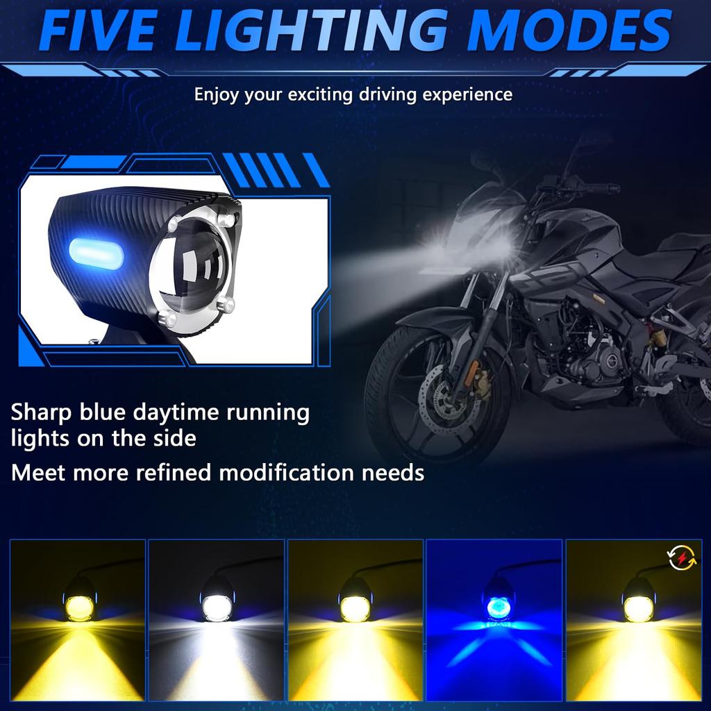 Motorcycle LED Driving Light,120W LED Motorcycle Fog Lamp 18000LM IP67 Waterproof Auxiliary Light Spotlight