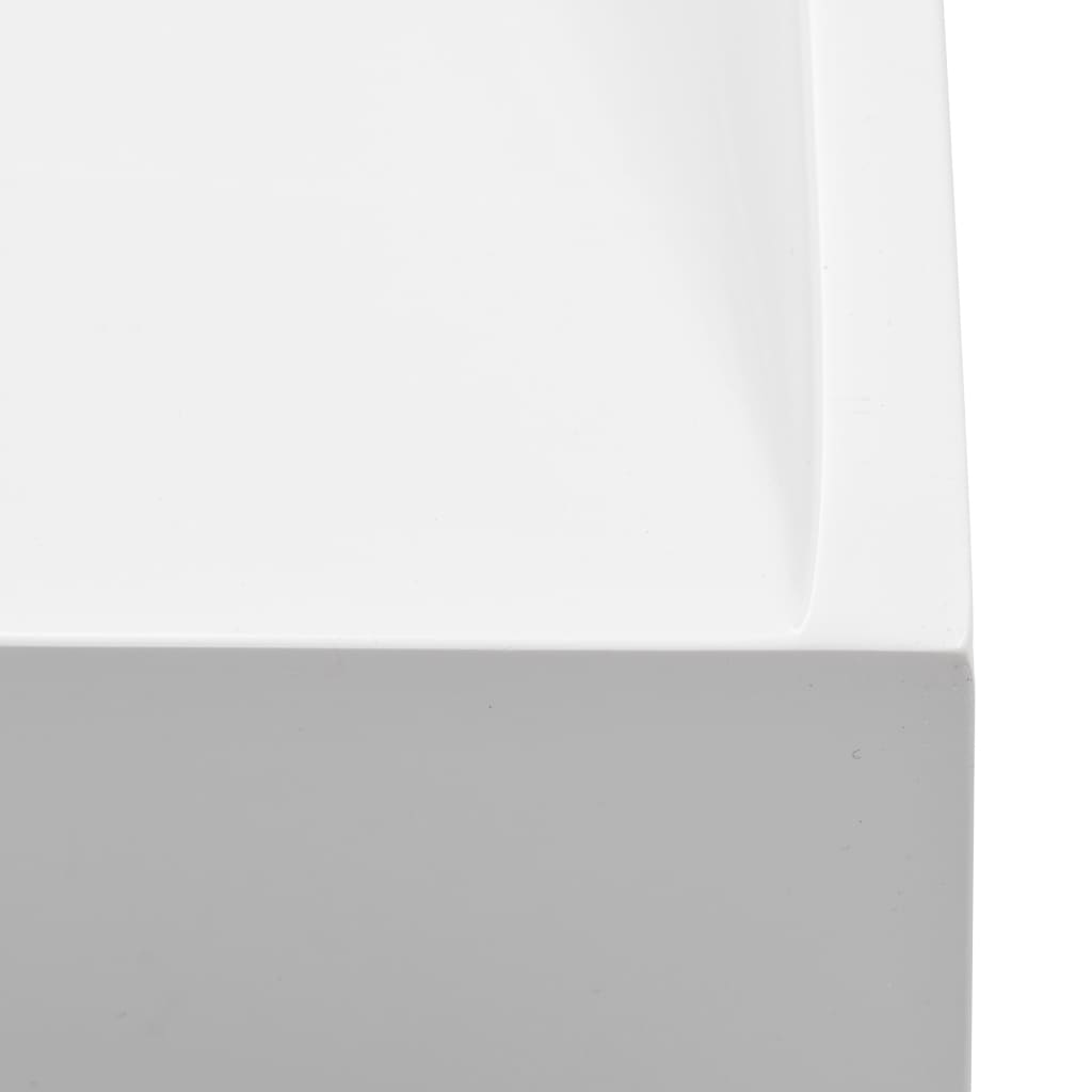 Wash Basin 120 x 46 x 11 cm Mineral Cast Marble Cast White