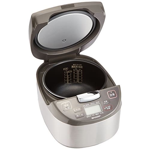 Sharp Rice Cooker Microcomputer Method 5.5 Cups Black Thick Pot Spherical Cooking Silver KS-S10J-S