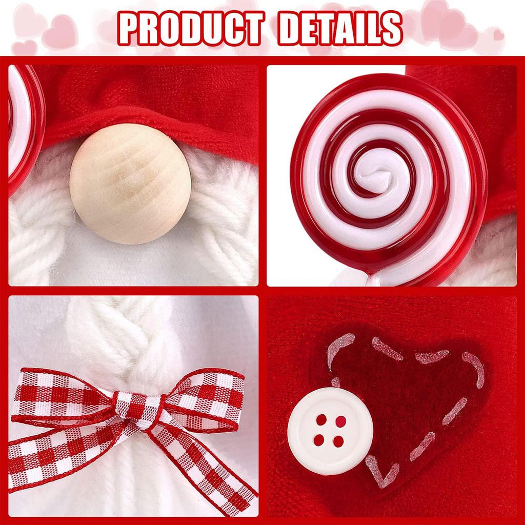 Украшения ко Дню святого Валентина Настольные украшения Вязаный безликий гном Гном Декор