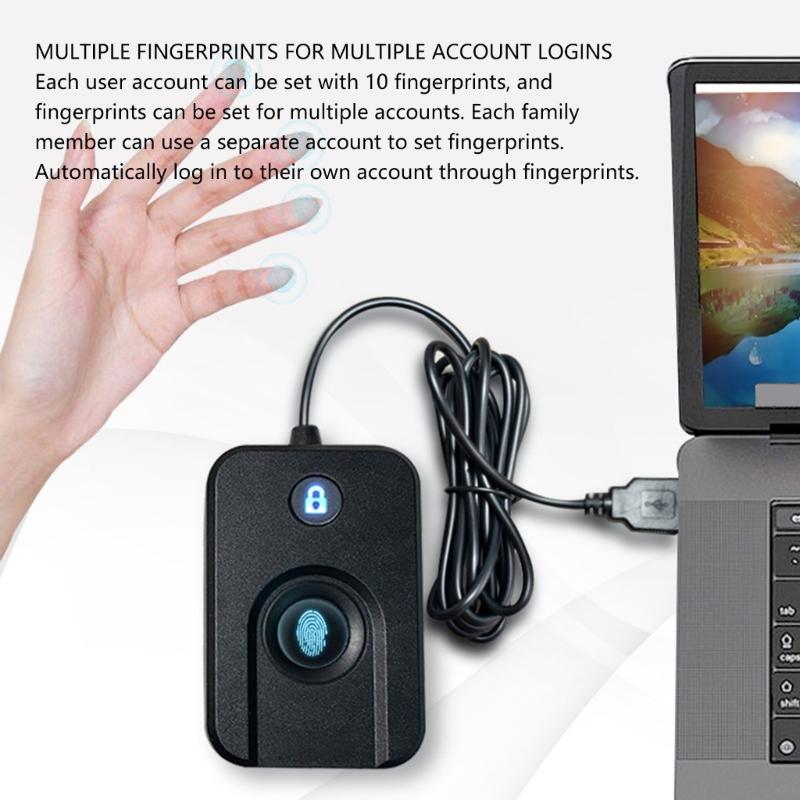Biometric Fingerprints Scanners For PC Multiple User Login Win Hello Plugs And Play ABS Material USB Security Device