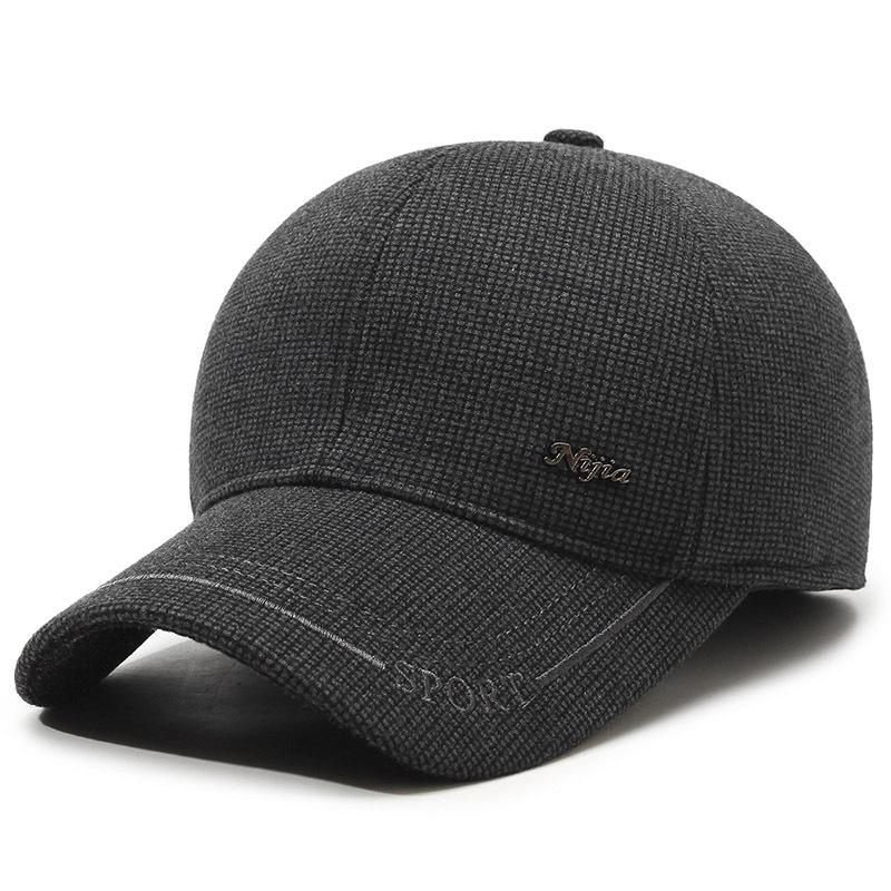 Зимняя мужская бархатная утолщенная бейсболка для защиты ушей для людей среднего и пожилого возраста, повседневная модная термохлопковая шапка