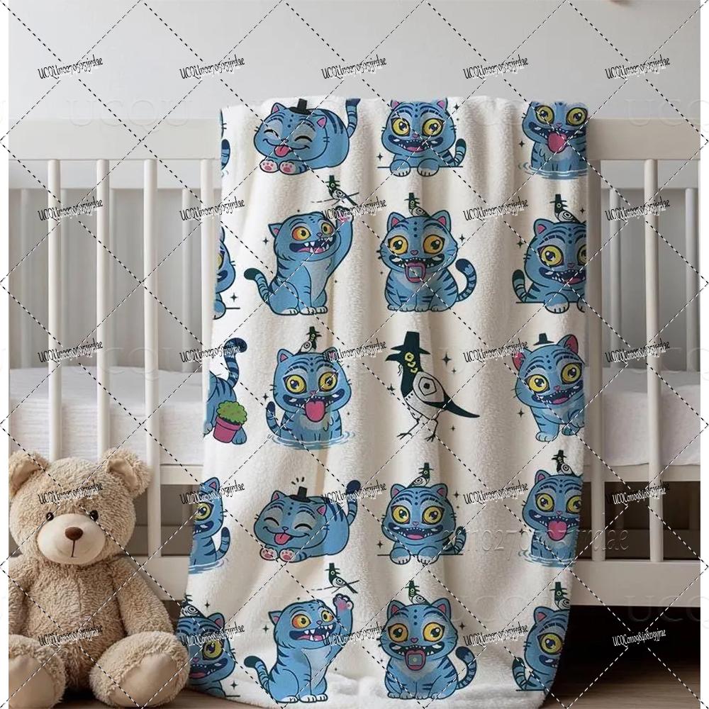 K-pop Demon Hunters Derpy Tiger Blankets Quality Winter Warm Throw Blanket Girls Boys Gifts Sofa Bed Blankets Christmas Gifts