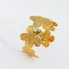 Copper Plated 24k Real Gold Exaggerated Wide Version Flower Opening Bracelet Arm Ring Accessories 888