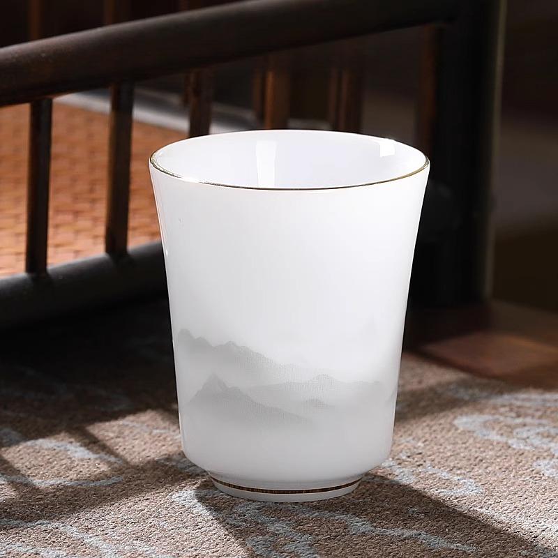 Фарфоровая мастер-чашка Керамическая бытовая чашка для дегустации чая Одинарная чашка Персональный специальный набор для чая Кунг-фу Высококлассная чашка для чая в стиле легкой роскоши