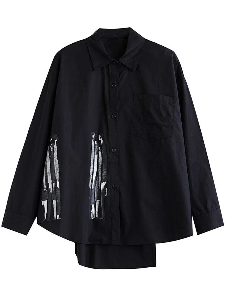 Xitao Простота повседневная женская рубашка свободный модный топ с длинным рукавом LYD1192