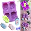(Nikita) 4 Cavities Oval Olive Leaf Silicone Soap DIY Soap Making Kits Handmade Cake Candle