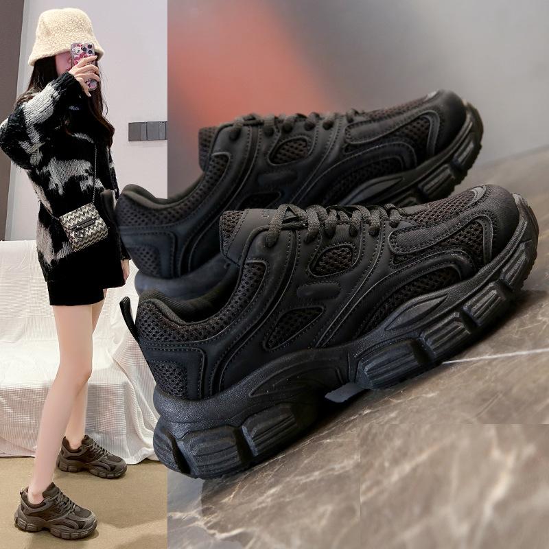 Корейская версия Daddy Shoes, женская весенняя новая студенческая спортивная обувь для бега, повседневная удлиняющая женская обувь