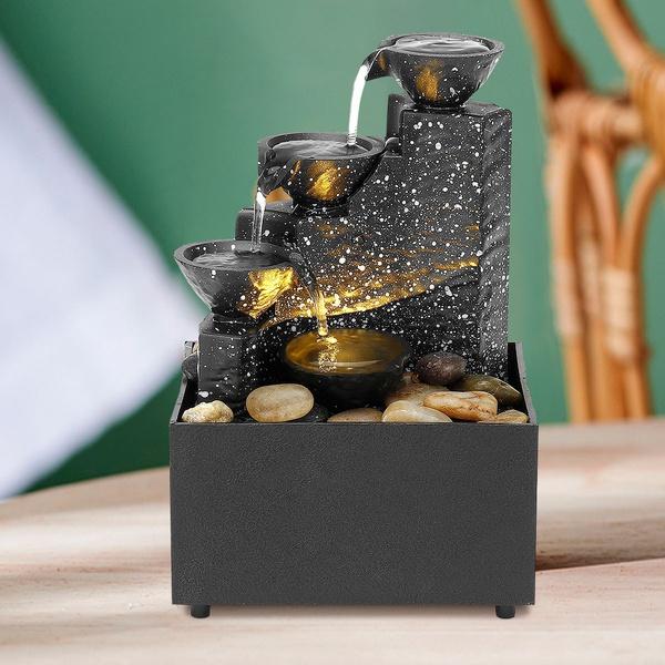 7,6-дюймовый настольный фонтан-водопад, настольные USB-фонтаны, крытый фонтан-водопад, мини-водопад