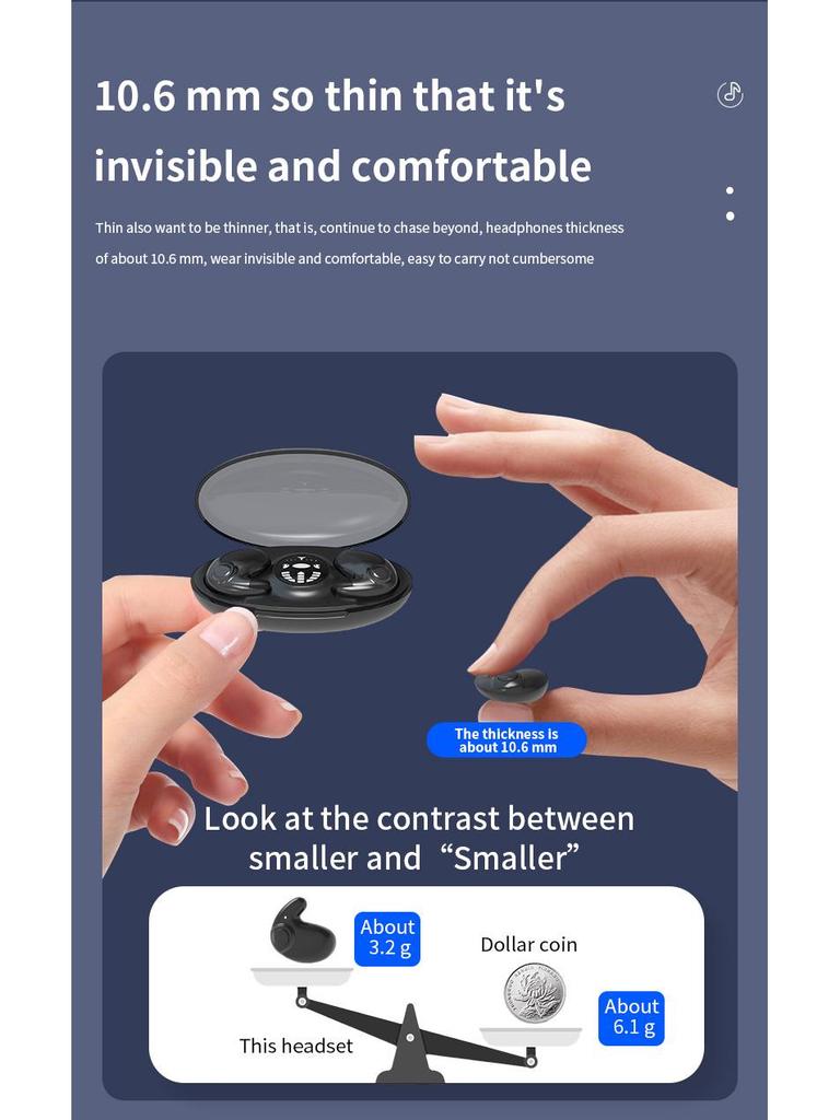 Private Mold TWS Non-In-Ear Sleep Wireless Bluetooth Earphones