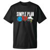 Оригинальная футболка с логотипом из 3 иконок группы SIMPLE PLAN, принт, короткий рукав, хлопок, летняя, с круглым вырезом, унисекс, уличная одежда, топ