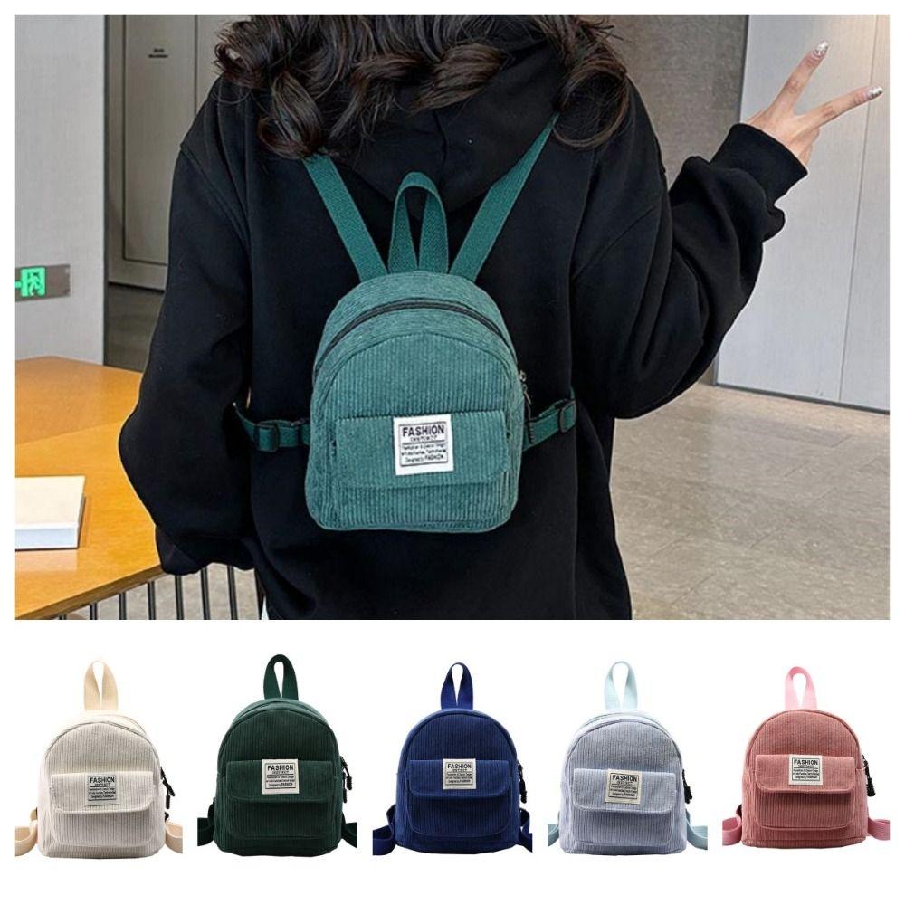 Handbag Corduroy Backpack Phone Bags Women School Bags Fashion Mini Shoulder Bags Women