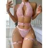 Spicy Girl Sexy No Loop Undercover Women's Underwear Pornographic Lace Pajama Set