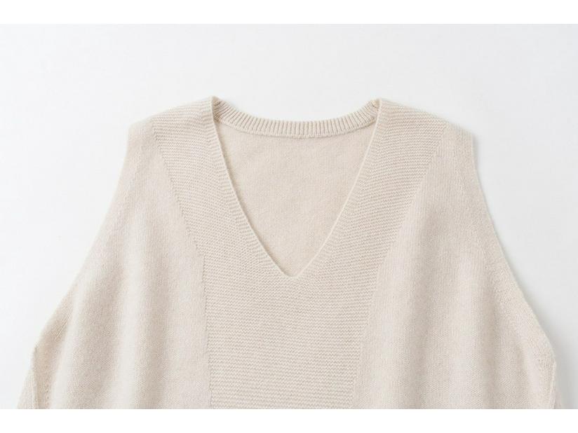100% Pure Cashmere Women's Sleeveless V-Neck Cardigan, Inner Mongolia Wool Knit Vest