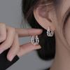 Элегантные серебряные серьги двойной слой для женщин – Модный дизайн высокого класса 2025