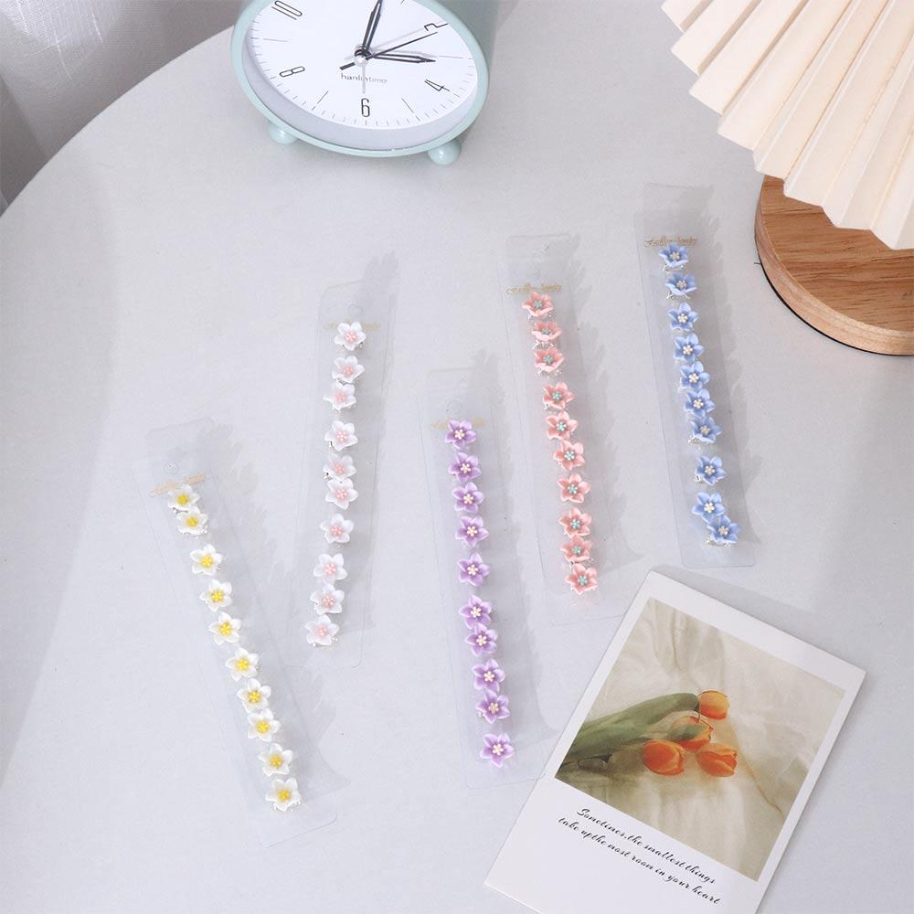 Korean style Kid Girl Hair Styles Holder Small Hairpins Soft Ceramics Hair Claws Flower Hair Clips