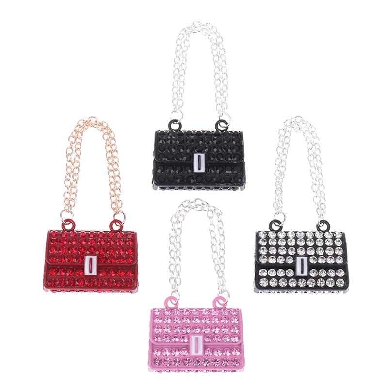 Fashionable Dollhouse Metal Chain Bag Pack Doll Bag Miniature Shopping Handbag For Clothes Accessories