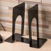 4Pcs Minimalist Metal Book Ends Heavy Duty Metal Bookends for Shelves Black Small Size