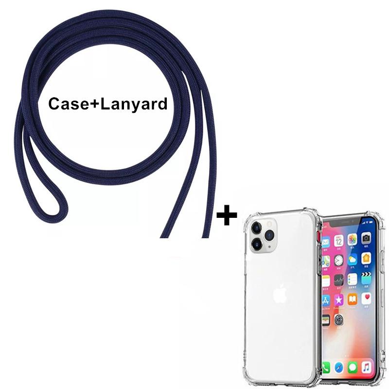 Ударопрочный прозрачный чехол для телефона, ремешки для ожерелья через плечо с веревкой для iPhone 16 Pro Max 15 14 Pro 7 8 X XR 13 12 11 Pro MAX