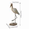 Handcrafted Long-legged Bird Ornament Vintage Wooden Carving Statue  Table Centerpiece
