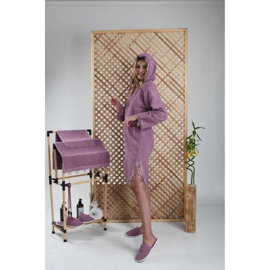 Женский комплект свадебных халатов из 4 предметов из 100% хлопка/полотенце Халат, полотенце, тапочки из полотенца