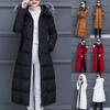 Women Warm Long Coat Faux Collar Hooded Jacket Hot Slim Winter Outwear Coats