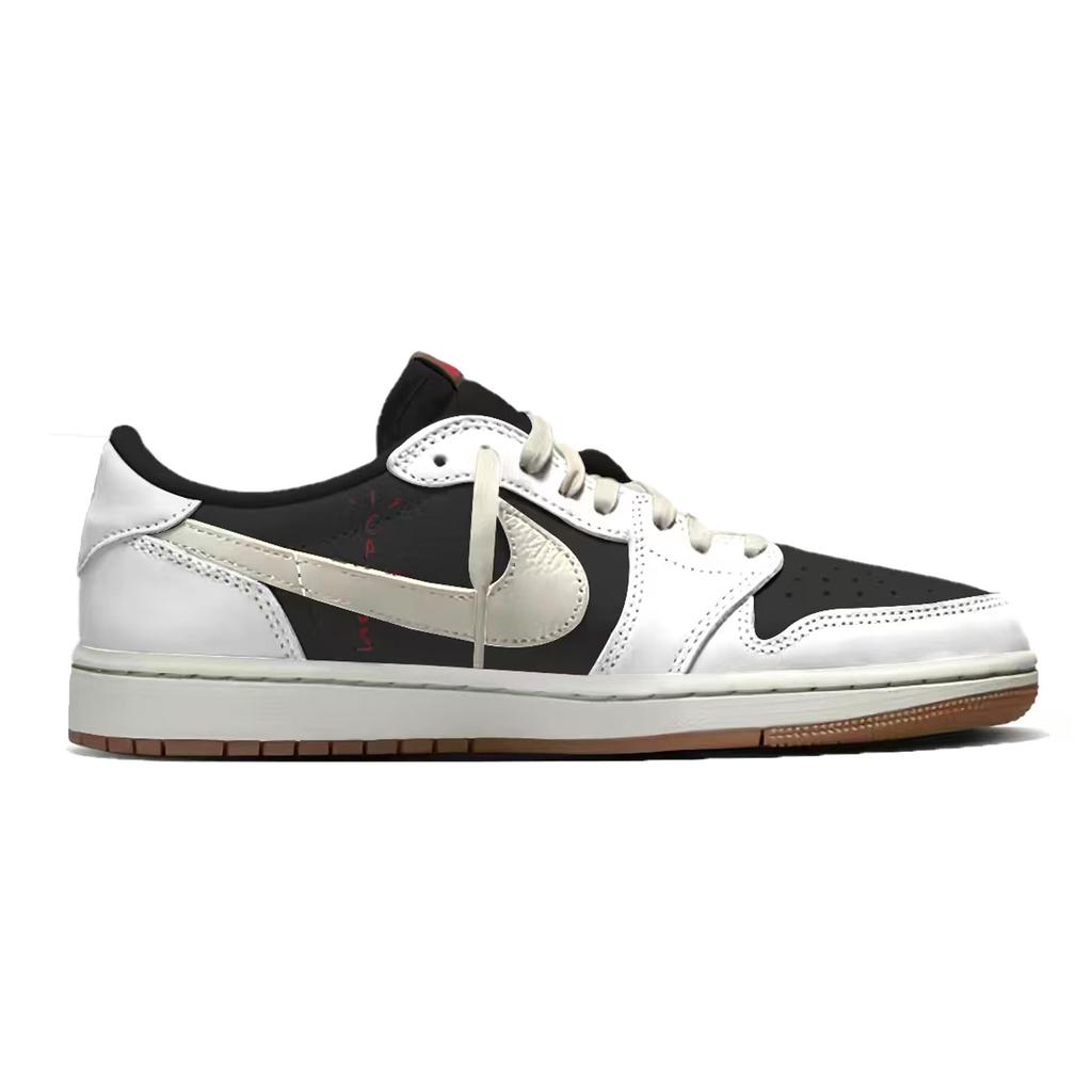 Jordan X Travis Scott Air Jordan 1 Амортизация Устойчивость к истиранию Низкие Винтажные Баскетбольные Кроссовки Унисекс Белый DZ4137-700(Команда1803-3)