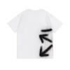 Off-White 2025 Spring/Summer New Style Inkjet Arrow Pattern Round Neck Hooded Short Sleeved Men's and Women's T-shirts