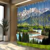 1 шт. фото шторка для душа с альпийским пейзажем и бирюзовым озером, декоративная шторка для душа с заснеженными горами, долиной и озером