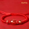 2025 Snake Year Lucky Red Rope Bracelet Zodiac Snake Adjustable Braided Hand Chain Women  Jewelry