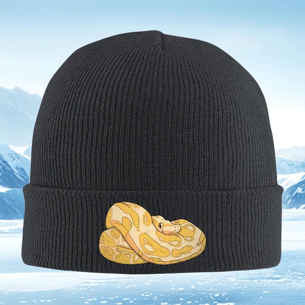 Yellow spots snake body cartoon shape Unisex Women Unisex Knitted Hat Beanie Pullover Cap Winter Thermal Warm Christmas Outdoor Cyc