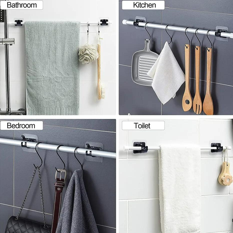 2/4/6 шт. кронштейн для карниза без дрели, самоклеящийся держатель для карниза, крючки, регулируемый крючок для карниза без гвоздей, аксессуар для дома