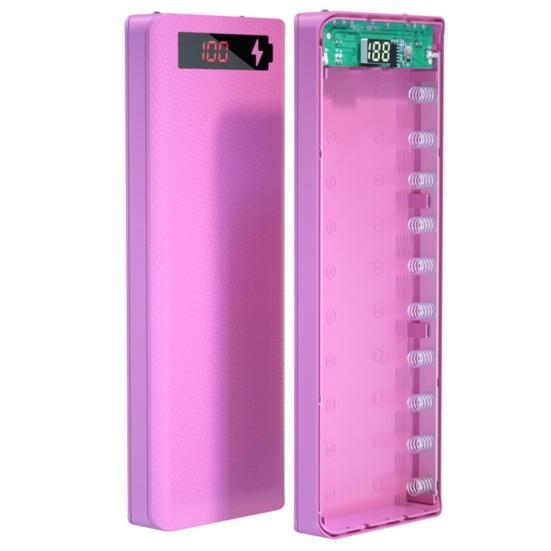 Корпус Power Bank M10/L10, без пайки, съемный, со светодиодным цифровым дисплеем, 10x18650, портативный чехол-зарядное устройство для смартфона
