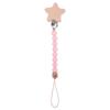 1 Pc Useful Safety Baby Pacifier Chain Beech Wood Star Beads Anti-drop Soft Nipple Bracket Holder Toddler Toys Holder