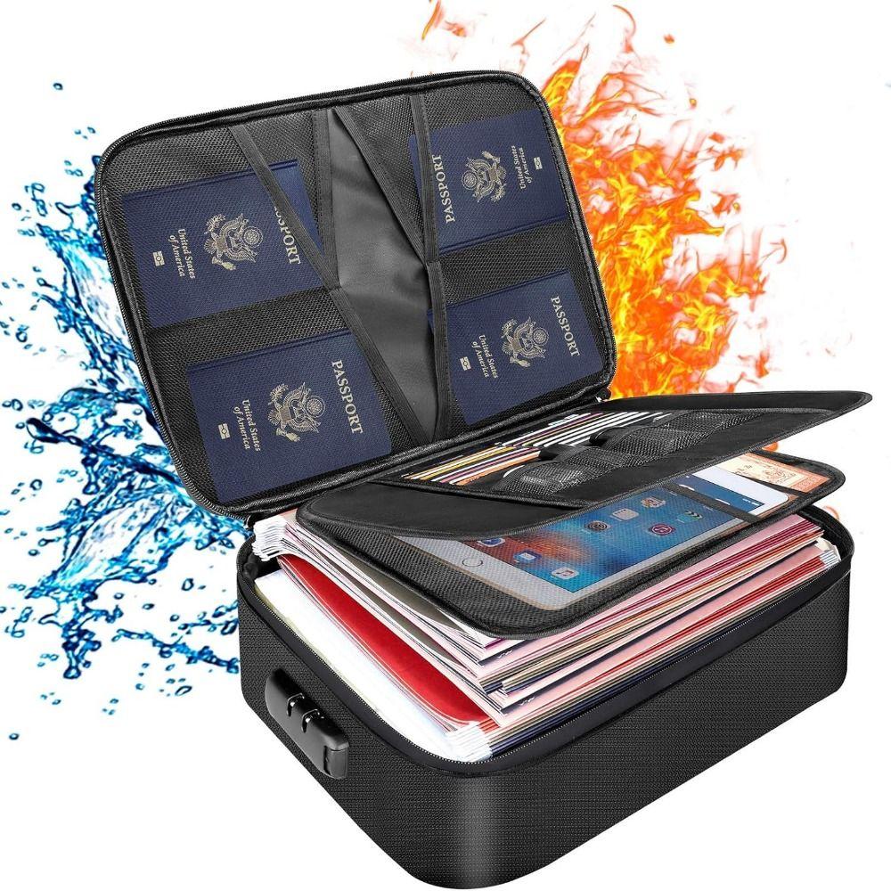 Waterproof File Organizer Box Zipper Accordion File Folder Important Document Organizer  Office