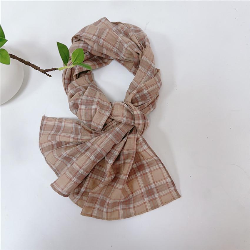 Клетчатый шарф из чистого хлопка, окрашенный в пряже, в более чем 20 цветах