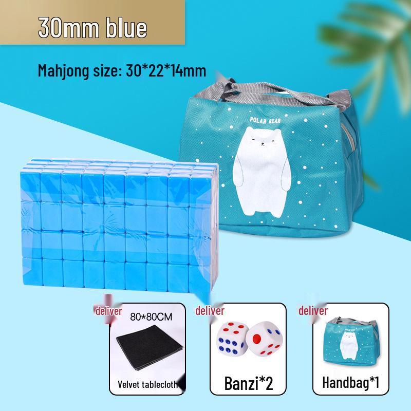 Компактный набор для маджонга: Массивные резные плитки с воробьями, размеры 24 мм и 30 мм, идеально подходят для путешествий и использования в общежитиях