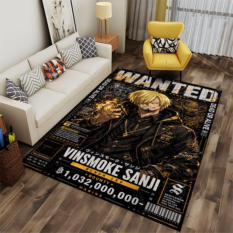 "Vinsmoke Sanji Wanted Poster" suitable as a non-slip mat for the living room or bedroom sofa