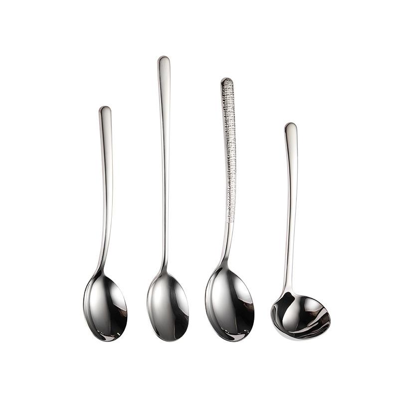 Ложка из нержавеющей стали 304 с круглым краем, большая круглая ложка, большая ложка в форме трещины, бытовая ложка