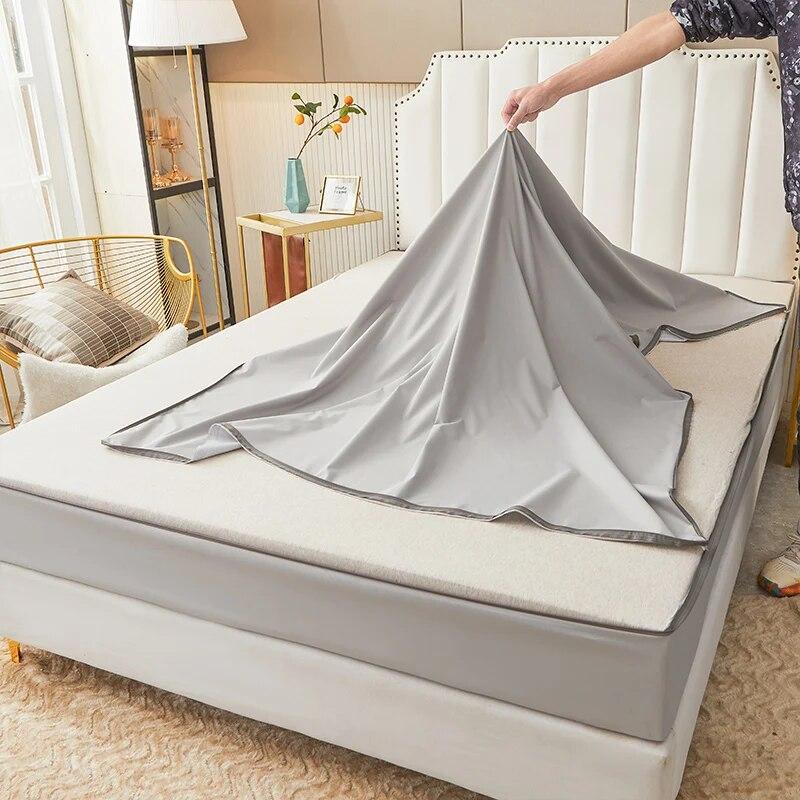 Шестисторонний водонепроницаемый наматрасник «все включено» с застежкой-молнией, устойчивый к мочеиспусканию чехол на кровать, однотонный защитный чехол для матраса, покрывало