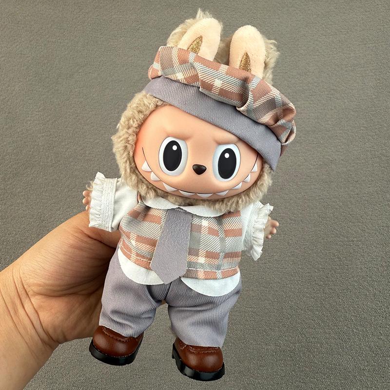Labubu Doll Clothes: Skirt Suit for 17CM Plush or Vinyl, Fits One, Two, and Three Generations