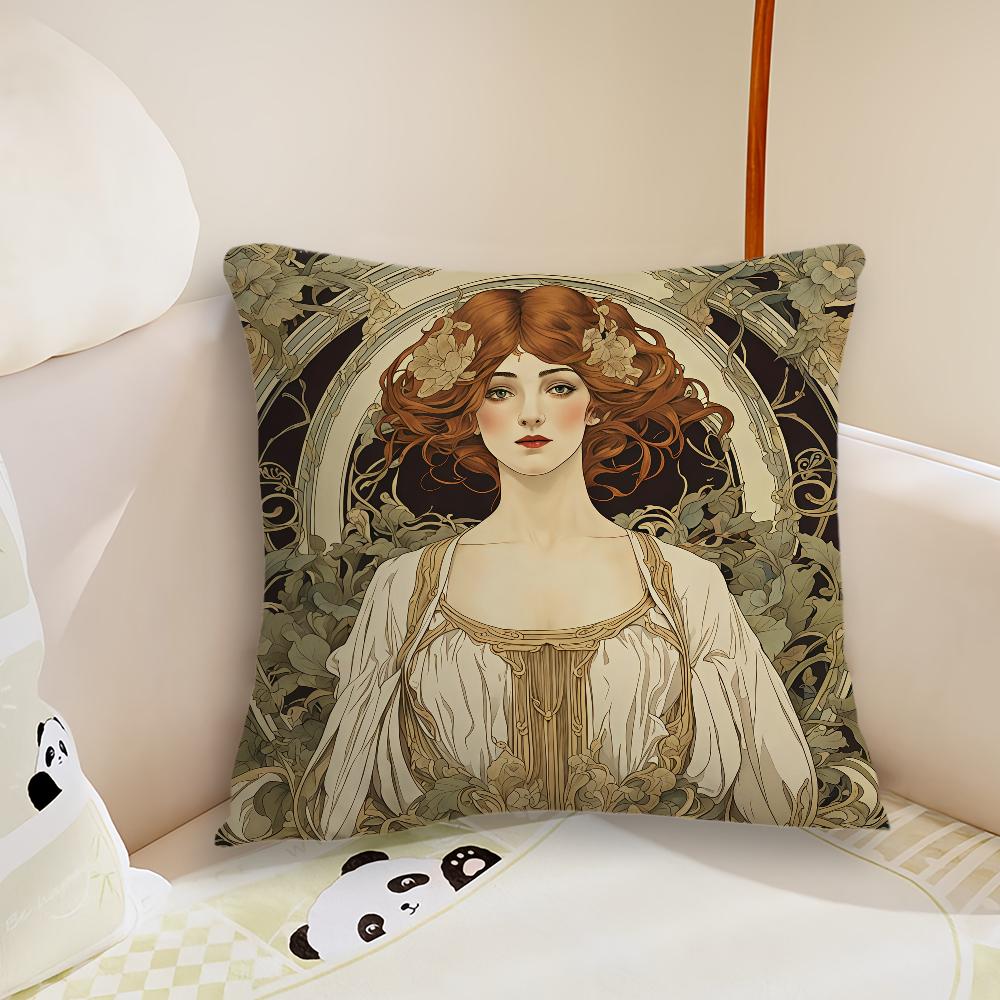 nouveau era Redhead Lady cushion cover Pillow Case Plush Fabric Soft Double Sided Print Sofa Cushion Cover Throw Pillow Covers