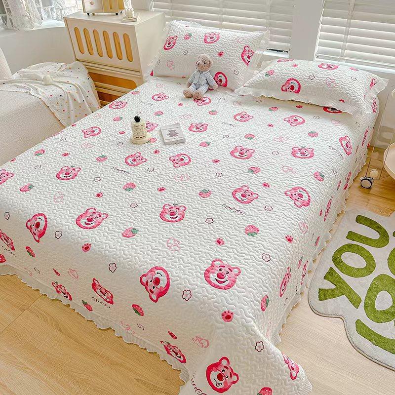 Новый комплект из трех предметов с жемчужным хлопковым покрывалом Fairy с стиркой в ​​пресной воде и хлопковым кружевным покрывалом