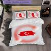 Turkey Football Pattern 3 Pieces Bedding Set Soft Microfiber Duvet Cover with Pillow Cases for Bedroom