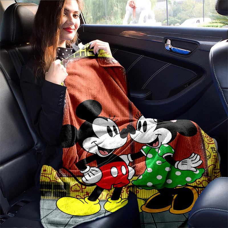 1pc, Mickey & Minnie Mouse Inspired Blanket, Seasonal, Home Decor, Throw Blanket, Soft Flannel Throw BlanketWarmth for Your Living Room or Bedroom, Pe