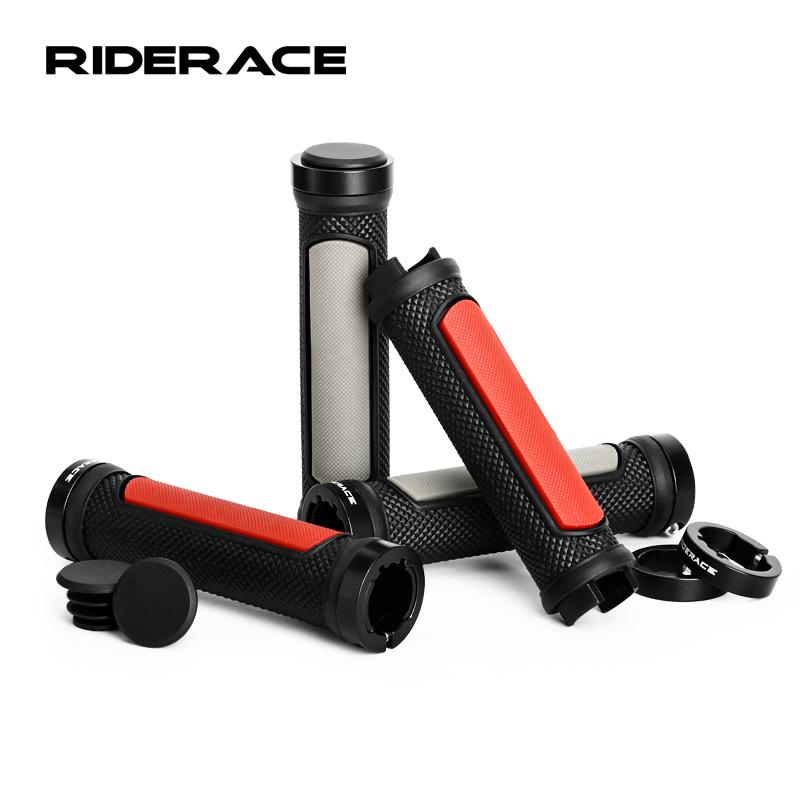Велосипедные ручки TPR резиновые нескользящие амортизирующие накладки на руль горного велосипеда с двухсторонним стопорным кольцом из алюминиевого сплава