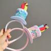 Hair Accessories Birthday Hairband  Candle Happy Birthday Korean Style Headband Cake Colorful Women Hair Hoop Headwear