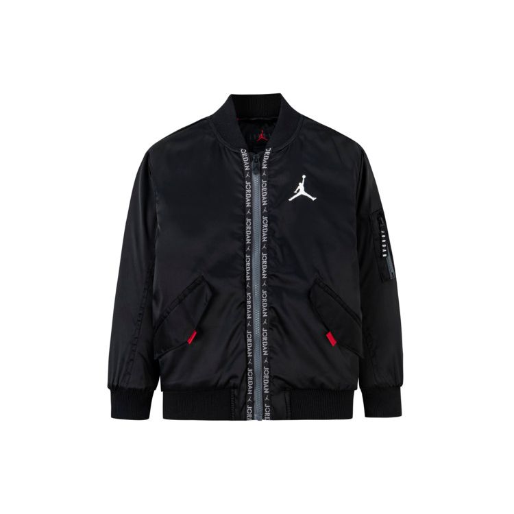 Jordan Kids Baseball Collar Zip-Up Long Sleeve Cotton Jacket Kids Outerwear Black JD2242015GS-001