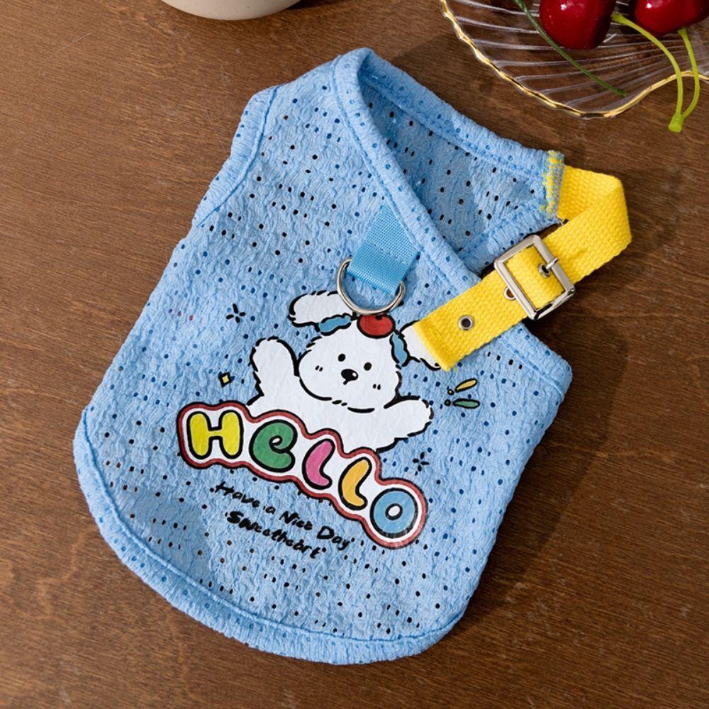 Мультяшный жилет для собаки, дышащая одежда для щенка, товары для питомцев, тонкая футболка для собаки, кошки