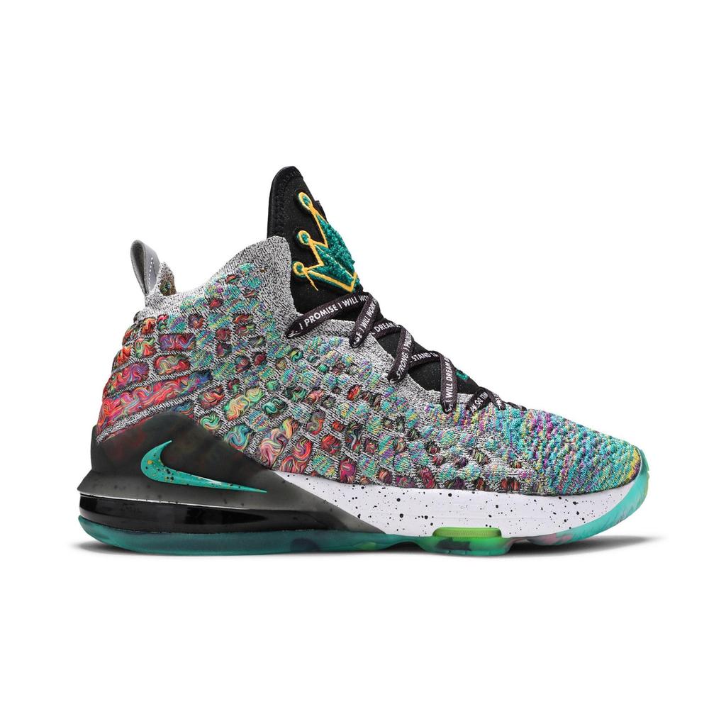 Nike LeBron 17 LJFF Grade School 'I Promise' (Unisex) Green Slate Hth / Black Kids' Basketball Shoes CW2761 300